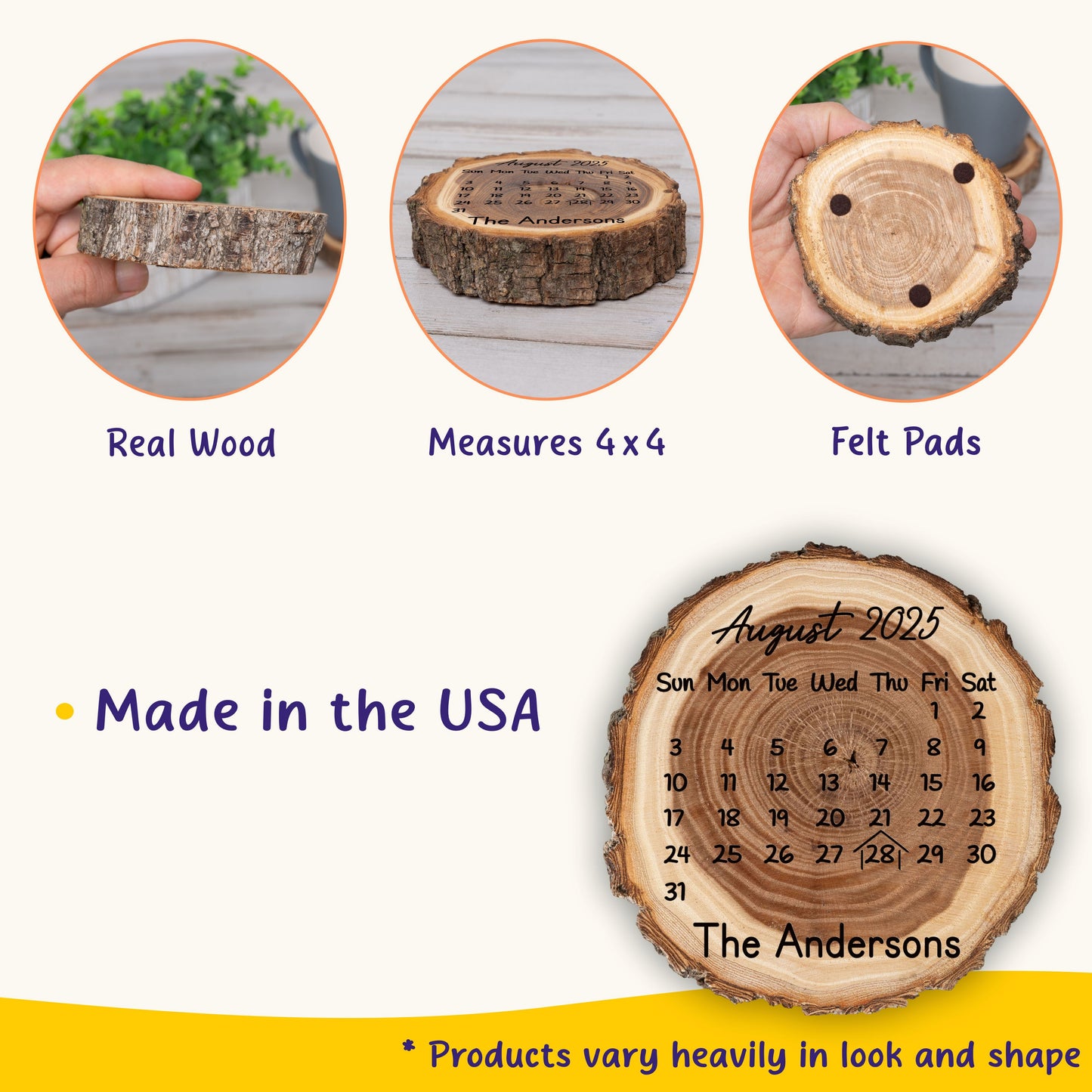 New Home Gift Coaster Set, Real Wood Coasters, Made in USA, Closing Gifts for Home Buyers, Personalized Wood Coaster Set, Housewarming Gift