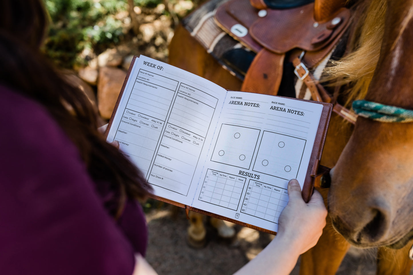 Barrel Racing Log Book | Barrel Racing Journal & Planner | Barrel Racing Gifts | Horse Gifts for Girls | Horse Journal | Barrel Racing Tack - Aylev
