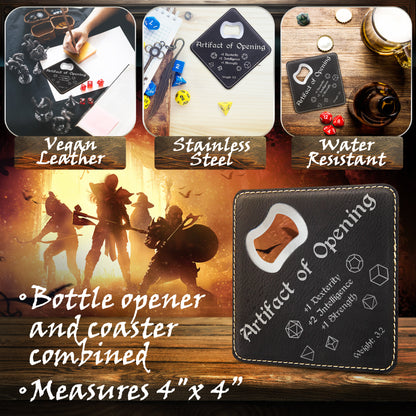 Dungeons and Dragons Artifact of Opening, DnD Coaster Bottle Opener, DnD Gift for Men, Dungeon Master Gift, DnD Stuff, D&D Gifts - Apparel & Accessories - Aylev