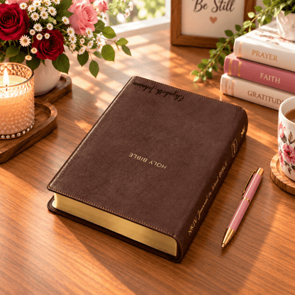 Personalized NKJV Bible with Name Engraved, Wide Margin Red Letter Bible, Custom Name Engraved, Christian & Baptism Gift for Men or Women - Religious Books - Aylev