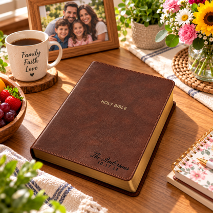 Personalized NKJV Family Bible, Custom Engraved NKJV Family Journaling Bible, Wedding Gifts, Christian Gifts, Family Bible for Wedding - Religious Books - Aylev