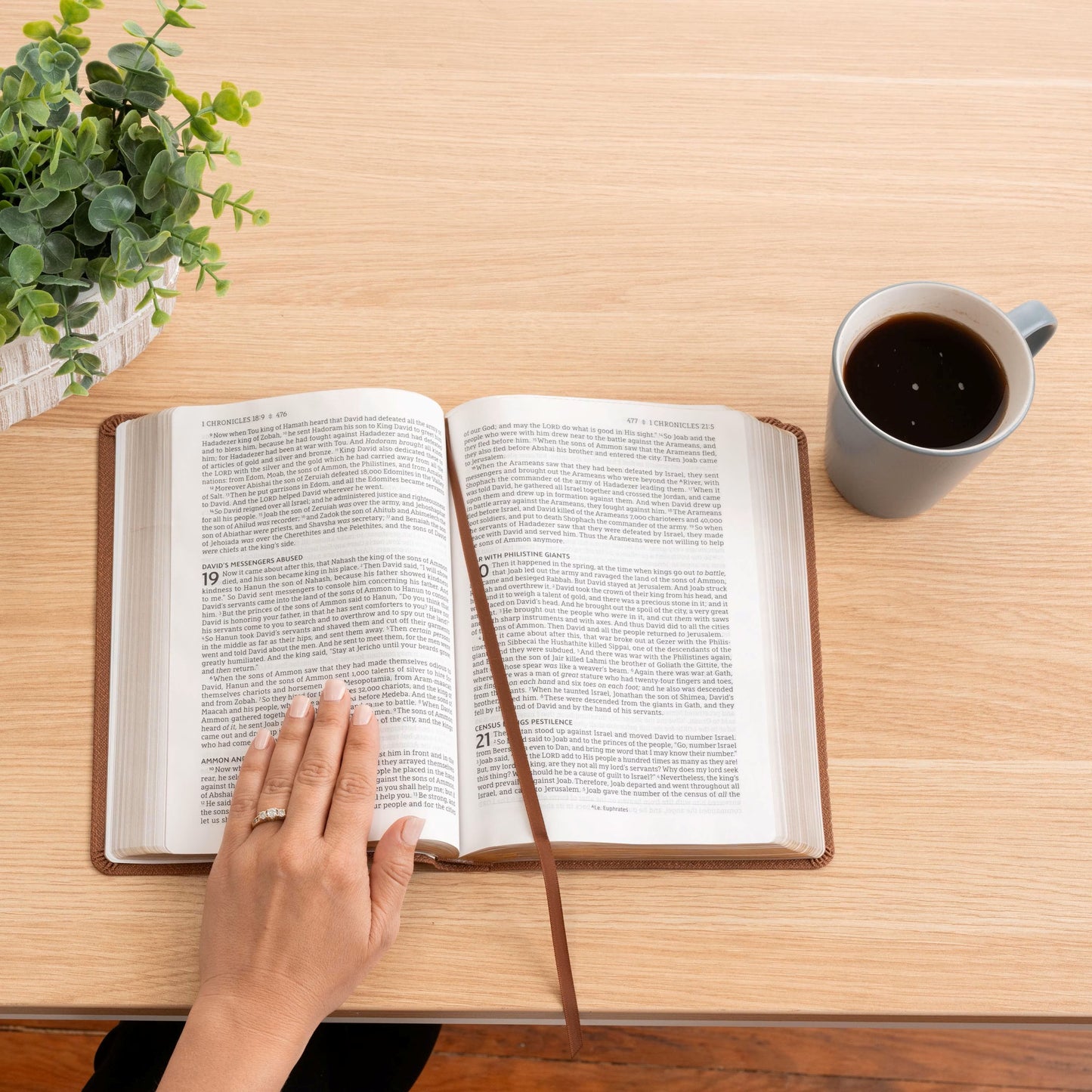 Personalized KJV Bible, Custom Fingerprint & Cross Design with Name Engraved, Single-Column Bible, Gift for Baptism, Wedding, Confirmation