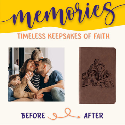 Personalized KJV Single - Column Bible, Your Photo Engraved, King James Version Custom Engraved Bible, Christian Gifts, Baptism Gifts - Religious Books - Aylev