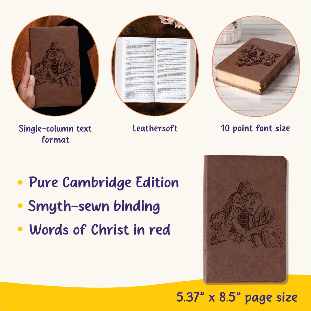 Personalized KJV Single - Column Bible, Your Photo Engraved, King James Version Custom Engraved Bible, Christian Gifts, Baptism Gifts - Religious Books - Aylev