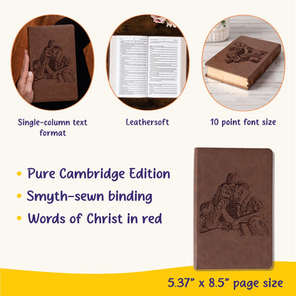 Personalized KJV Single - Column Bible, Your Photo Engraved, King James Version Custom Engraved Bible, Christian Gifts, Baptism Gifts - Religious Books - Aylev
