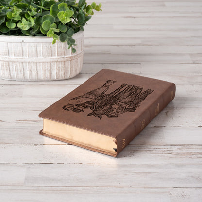 Personalized KJV Single - Column Bible, Your Photo Engraved, King James Version Custom Engraved Bible, Christian Gifts, Baptism Gifts - Religious Books - Aylev