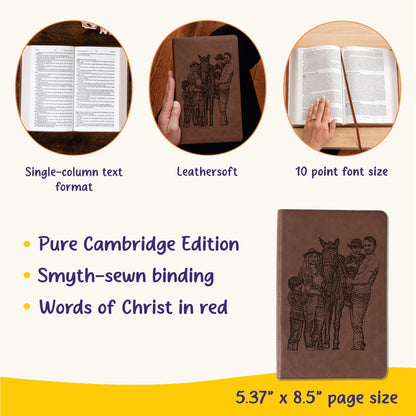 Personalized KJV Single - Column Bible, Your Photo Engraved, King James Version Custom Engraved Bible, Christian Gifts, Baptism Gifts - Religious Books - Aylev