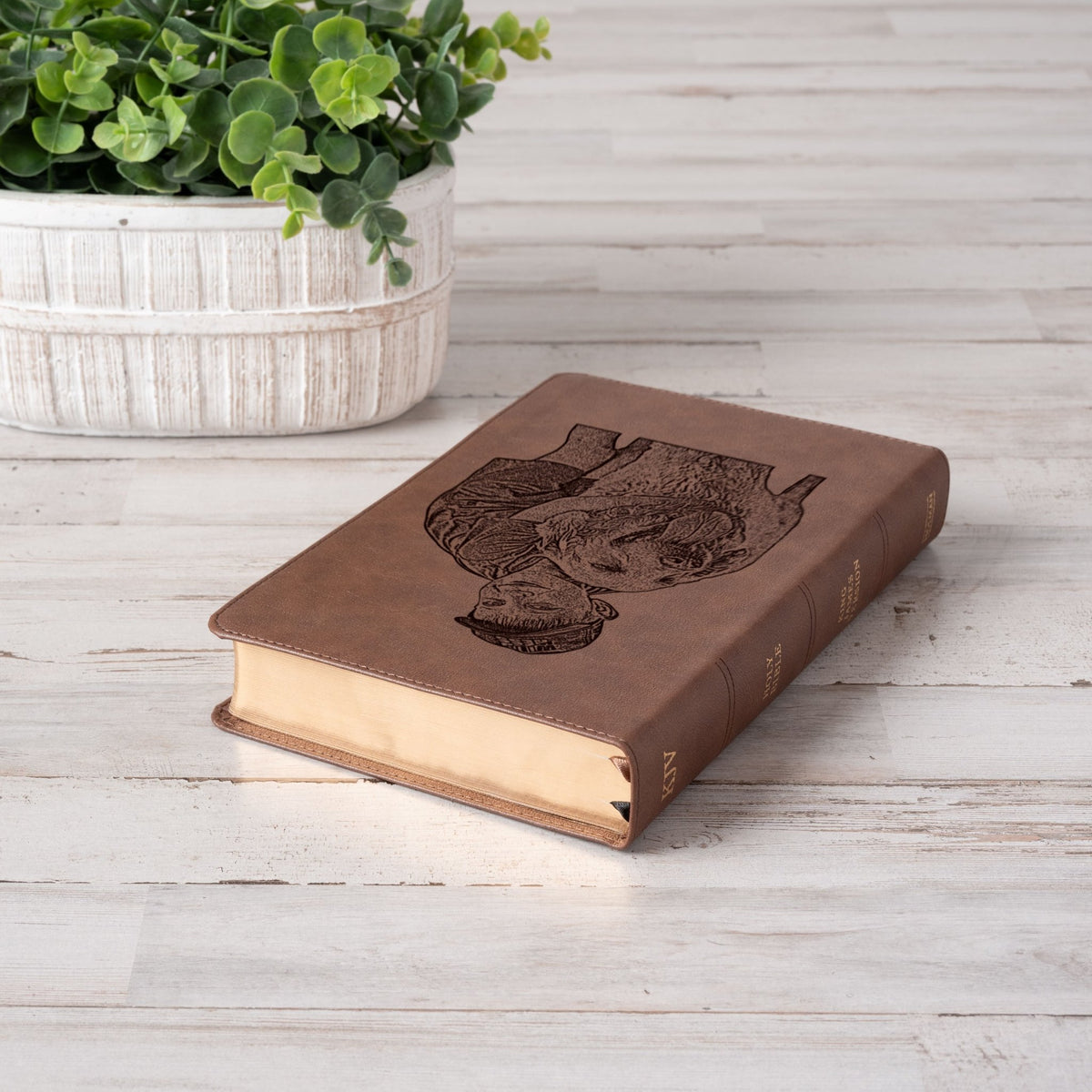 Personalized KJV Single - Column Bible, Your Photo Engraved, King James Version Custom Engraved Bible, Christian Gifts, Baptism Gifts - Religious Books - Aylev