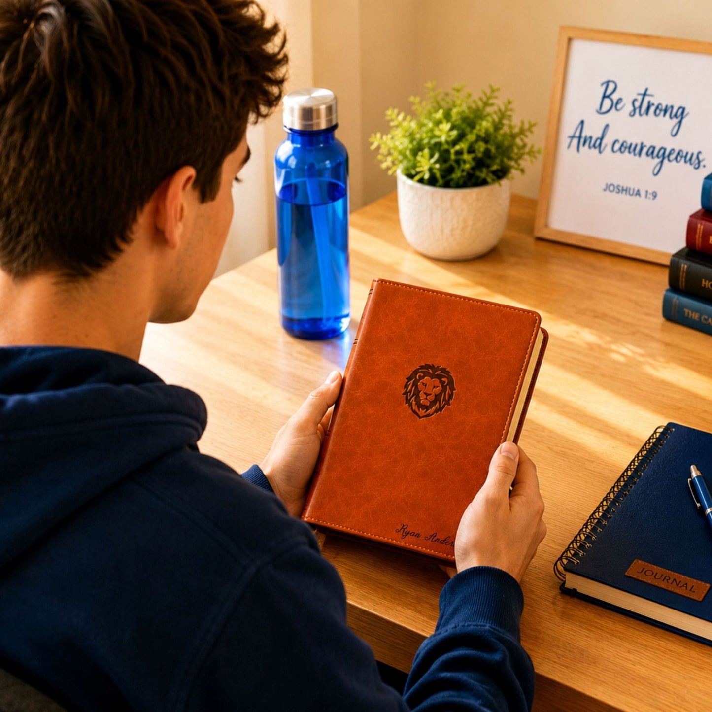 Personalized NKJV Thinline Bible Youth Edition, Custom Name Engraved, New King James Version Christian Baptism Gift for Teen Boys and Girls - Religious Books - Aylev