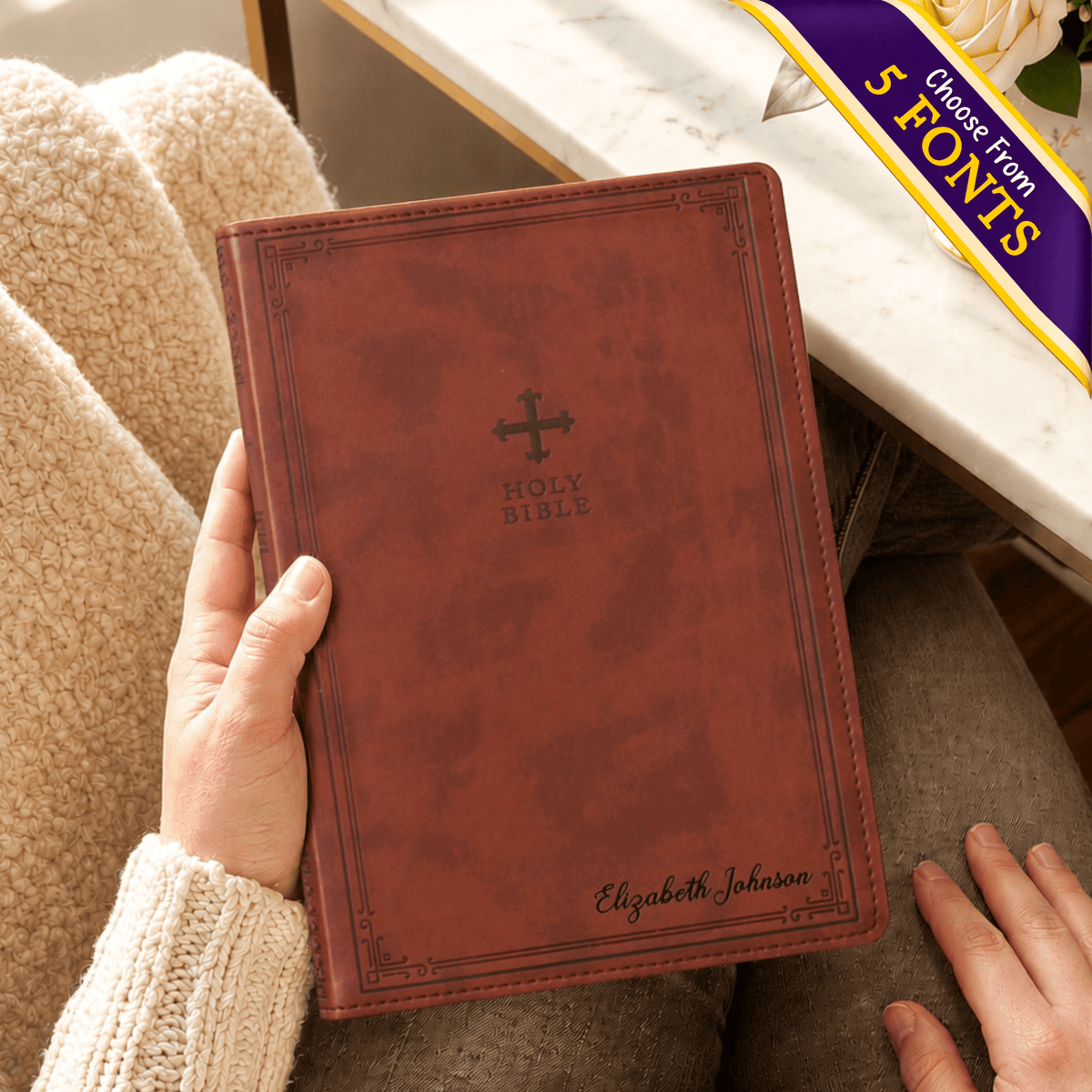 Personalized NRSV Bible Catholic Edition – Custom Engraved Name | New Revised Standard Version - Religious Books - Aylev