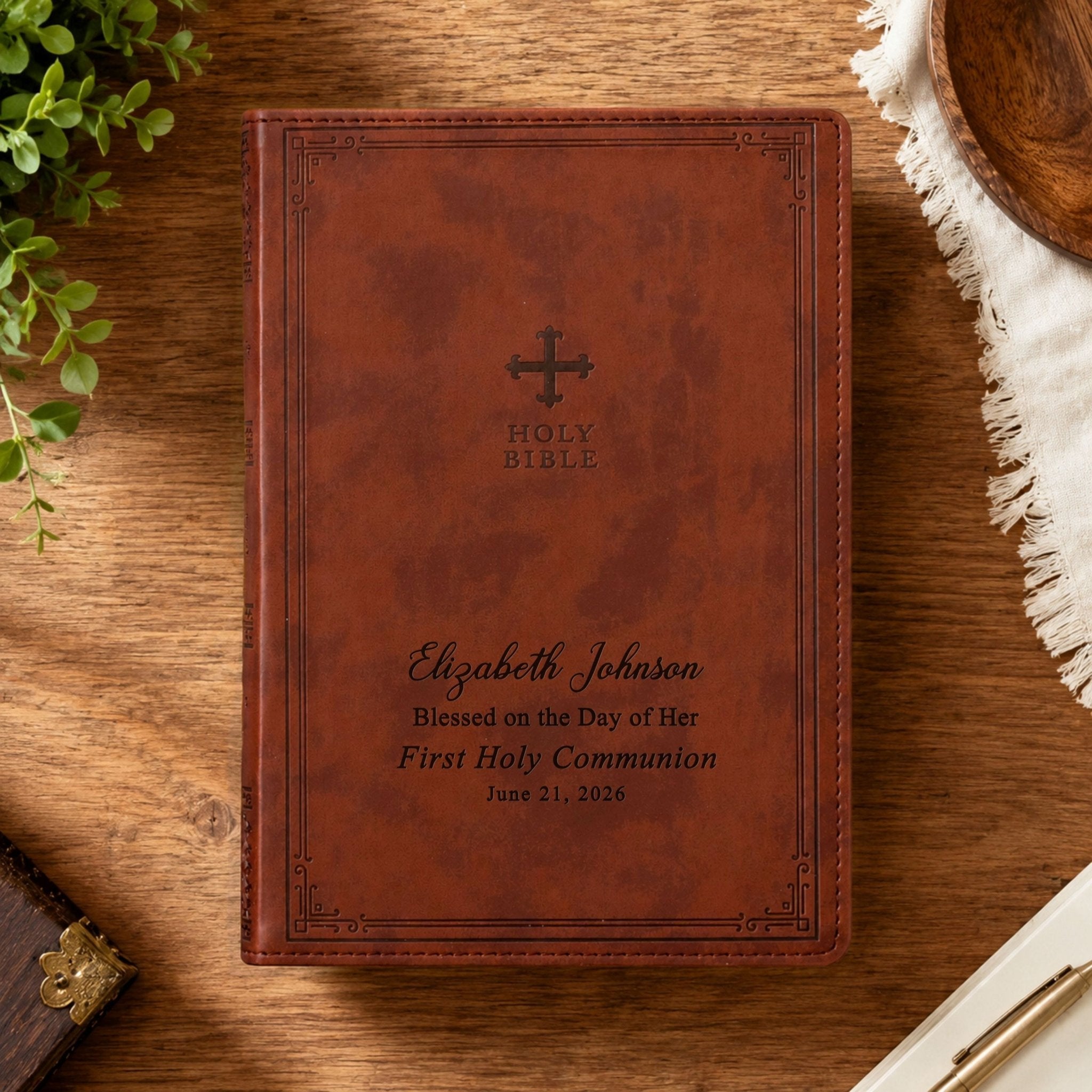 Personalized NRSV Bible Catholic Edition – Custom Engraved Name | New Revised Standard Version - Religious Books - Aylev