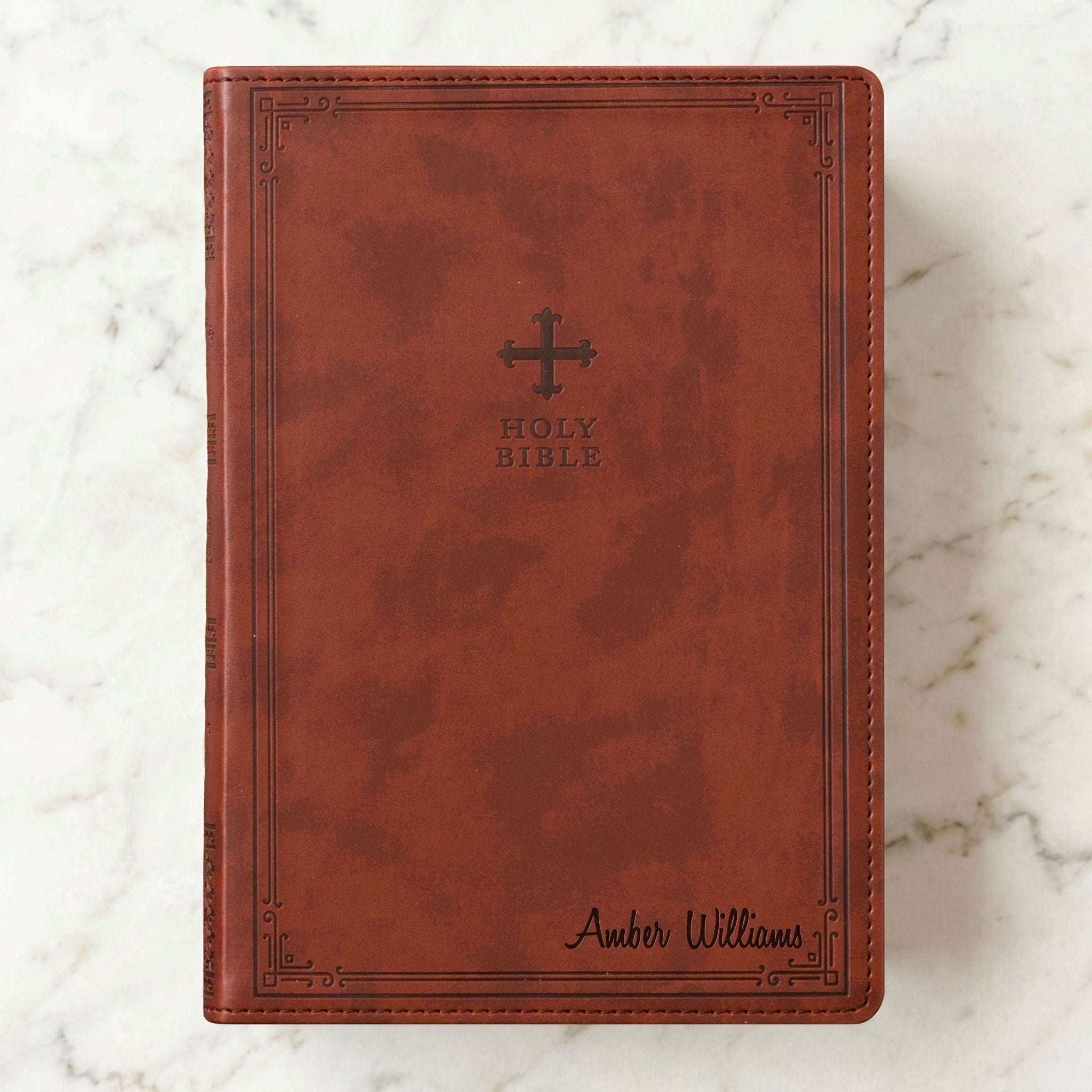 Personalized NRSV Bible Catholic Edition, Custom Bible Name Engraved, Complete Catholic Bible, Christian & Baptism Gift for Men or Women - Religious Books - Aylev