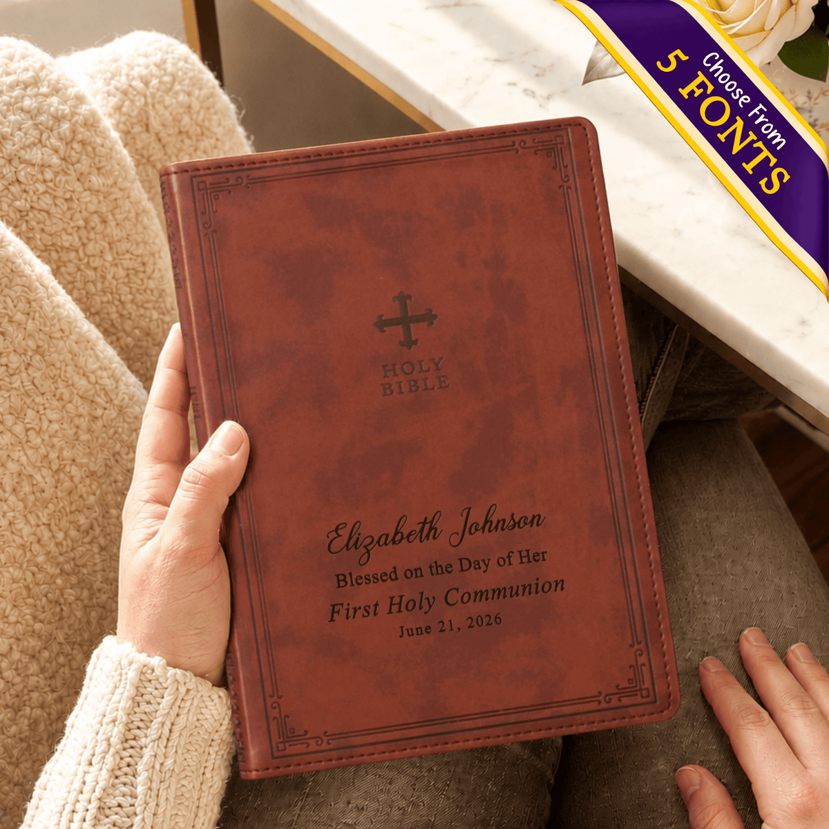 Personalized NRSV Bible Catholic Edition – Custom Engraved Name | New Revised Standard Version - Religious Books - Aylev