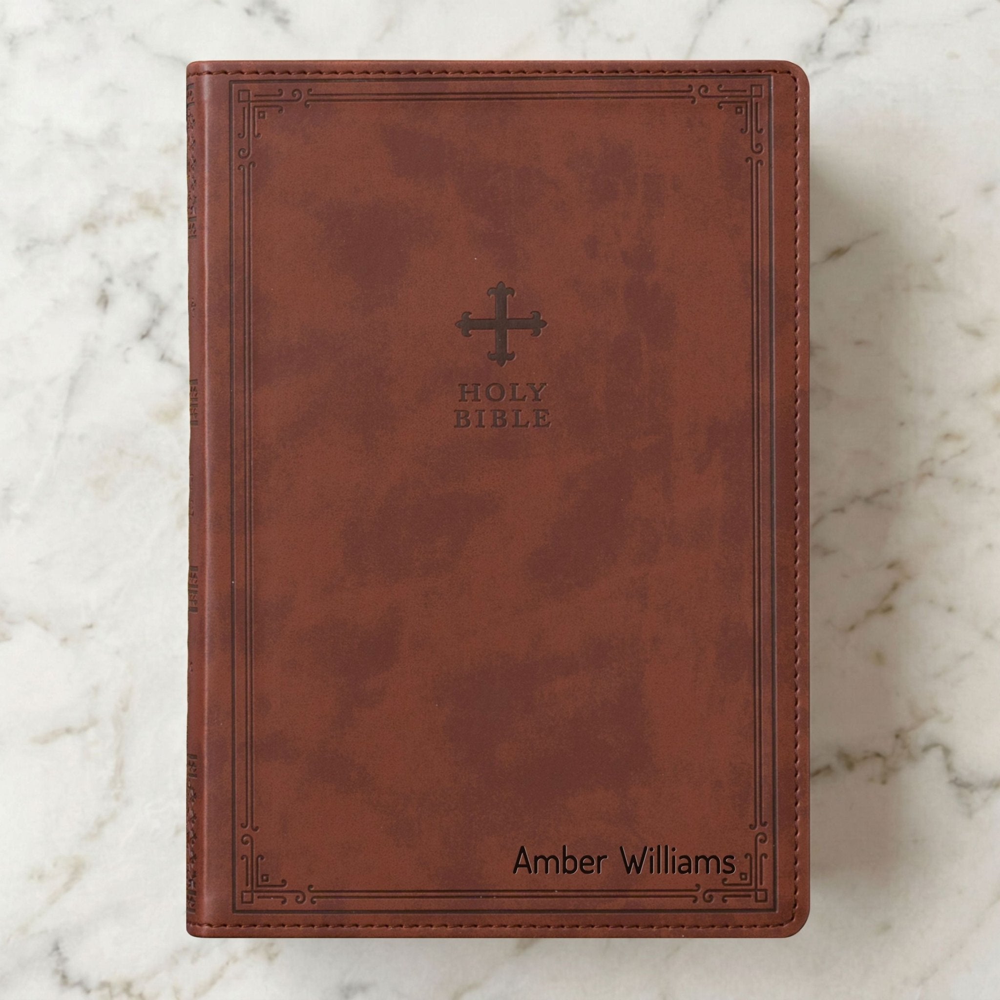 Personalized NRSV Bible Catholic Edition, Custom Bible Name Engraved, Complete Catholic Bible, Christian & Baptism Gift for Men or Women - Religious Books - Aylev