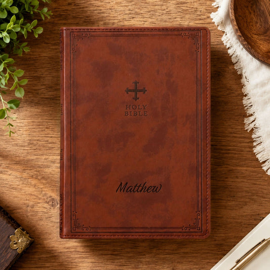 Personalized NRSV Bible Catholic Edition – Custom Engraved Name | New Revised Standard Version - Religious Books - Aylev
