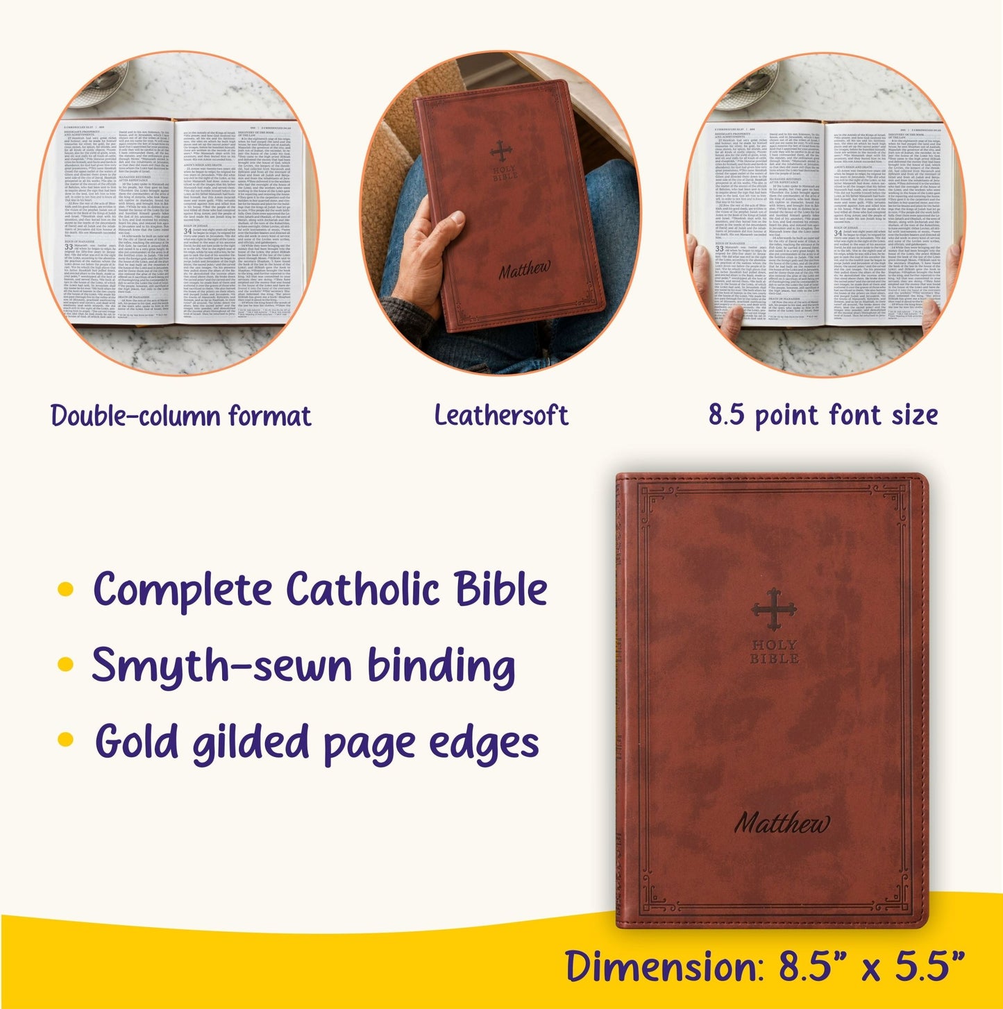 Personalized NRSV Bible Catholic Edition – Custom Engraved Name | New Revised Standard Version - Religious Books - Aylev