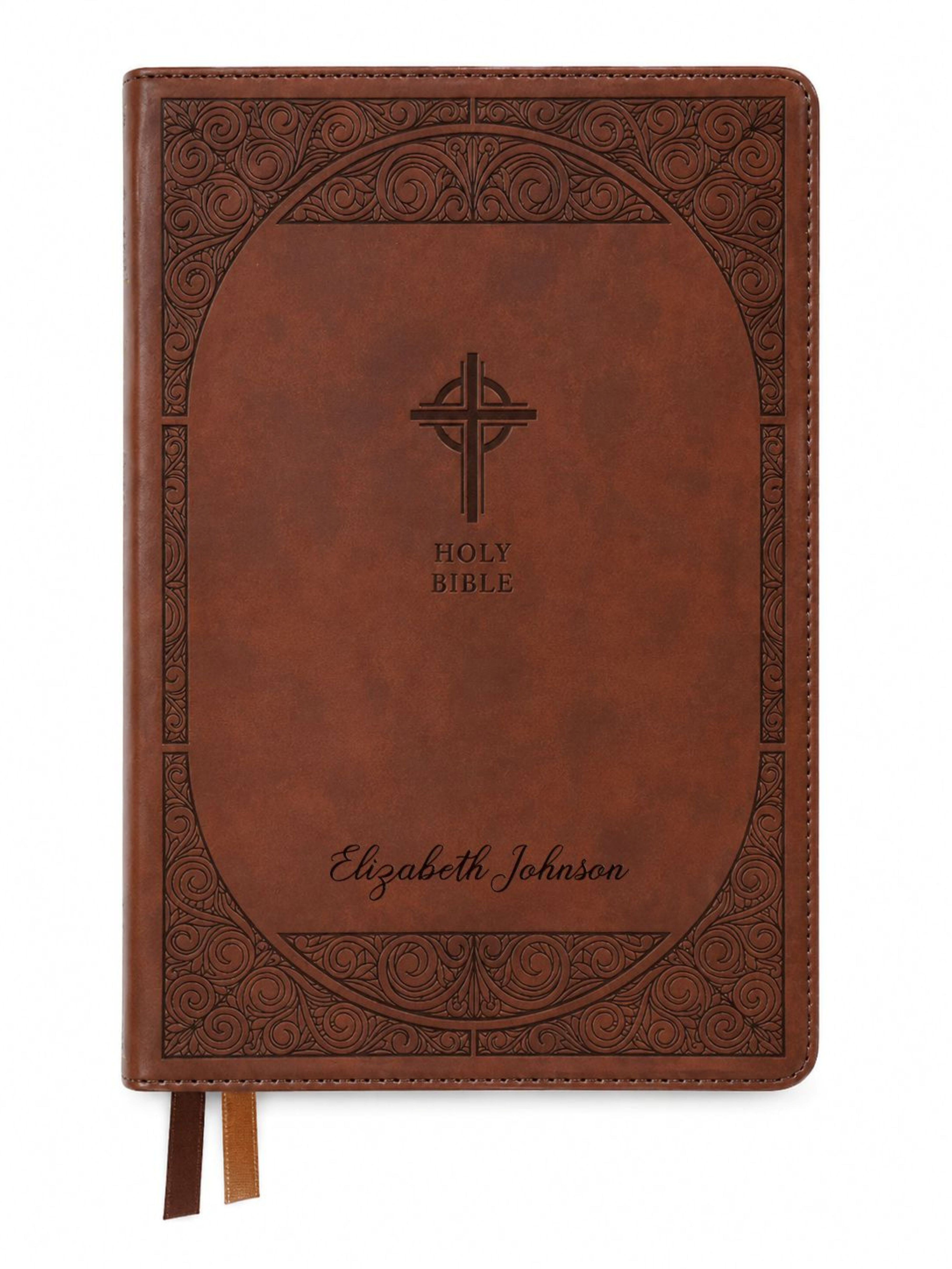 Personalized NABRE Catholic Bible, Large Print Custom Engraved Name Bible, Catholic Baptism Confirmation Gift for Men and Women