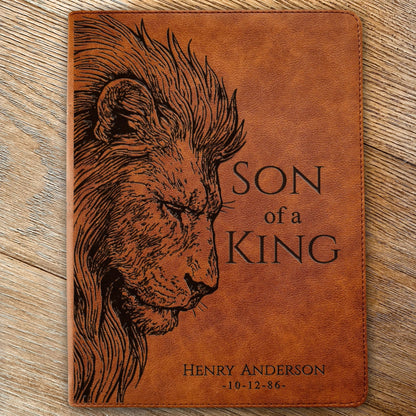 Personalized CSB Wide - Margin Bible, Son of a King Lion Design, Custom Engraved Name, Christian Gift, Baptism Gift, Bible Gift for Him - Religious Books - Aylev