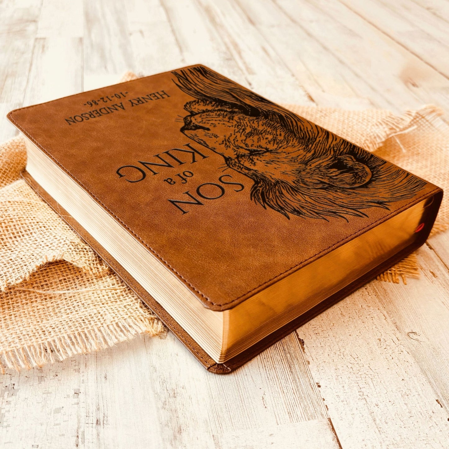 Personalized CSB Wide - Margin Bible, Son of a King Lion Design, Custom Engraved Name, Christian Gift, Baptism Gift, Bible Gift for Him - Religious Books - Aylev