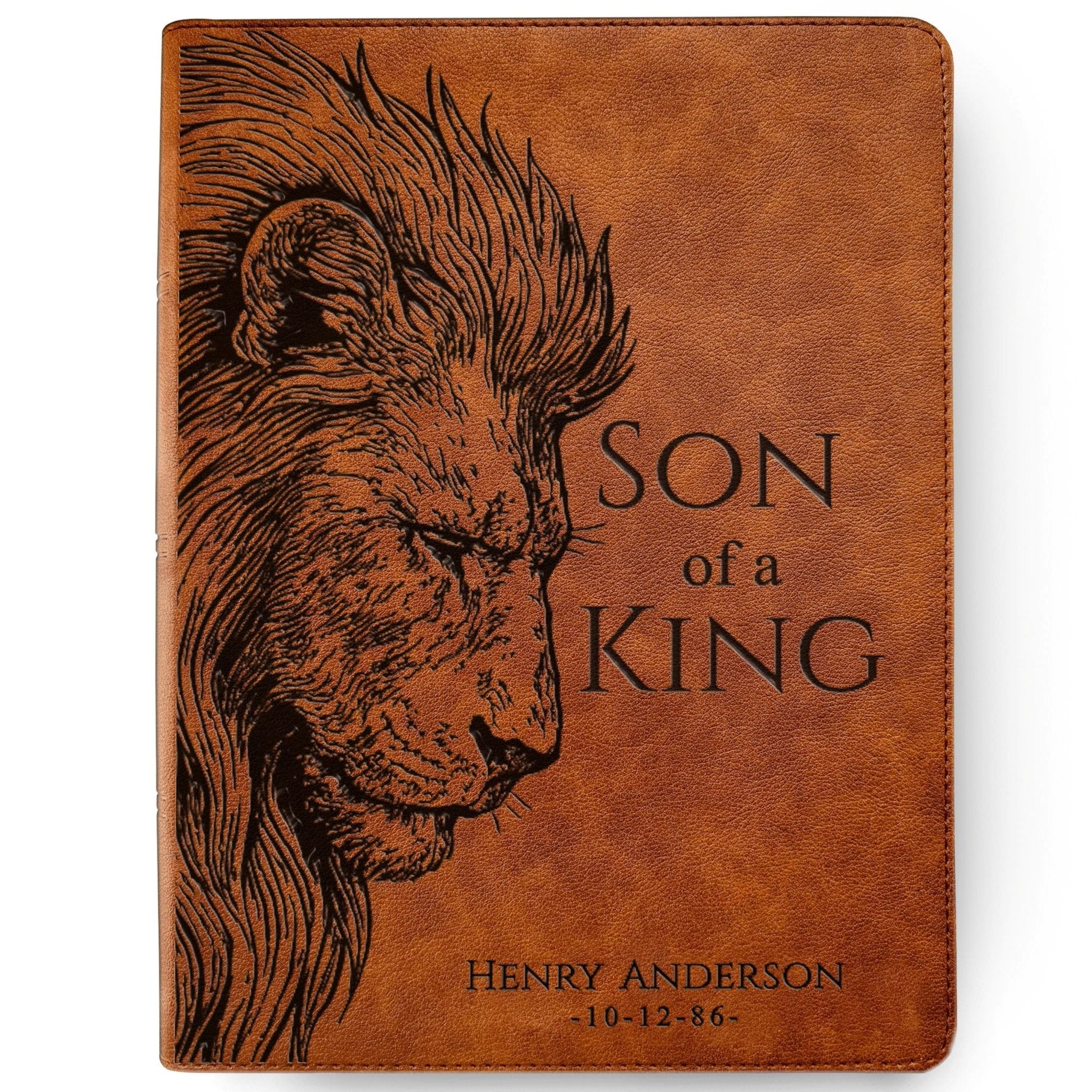 Personalized CSB Wide - Margin Bible, Son of a King Lion Design, Custom Engraved Name, Christian Gift, Baptism Gift, Bible Gift for Him - Religious Books - Aylev