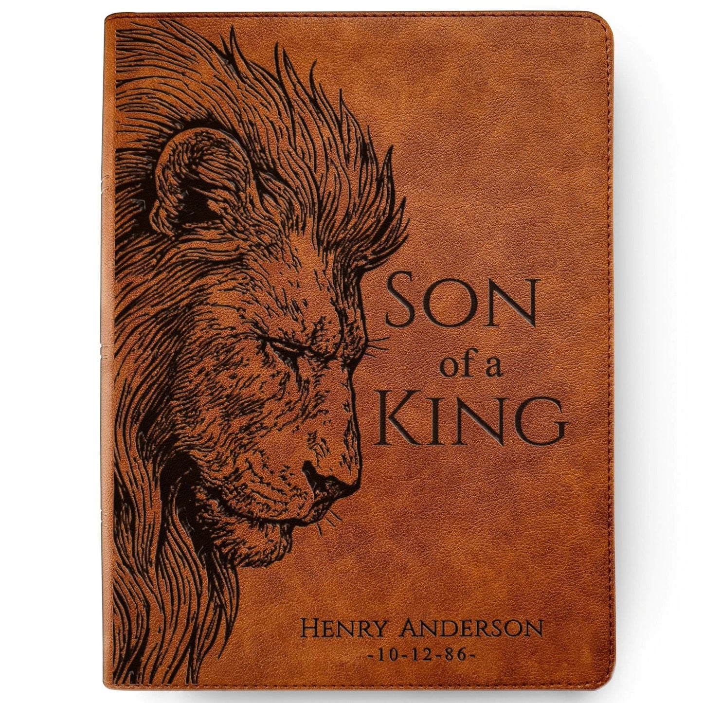 Personalized CSB Wide - Margin Bible, Son of a King Lion Design, Custom Engraved Name, Christian Gift, Baptism Gift, Bible Gift for Him - Religious Books - Aylev