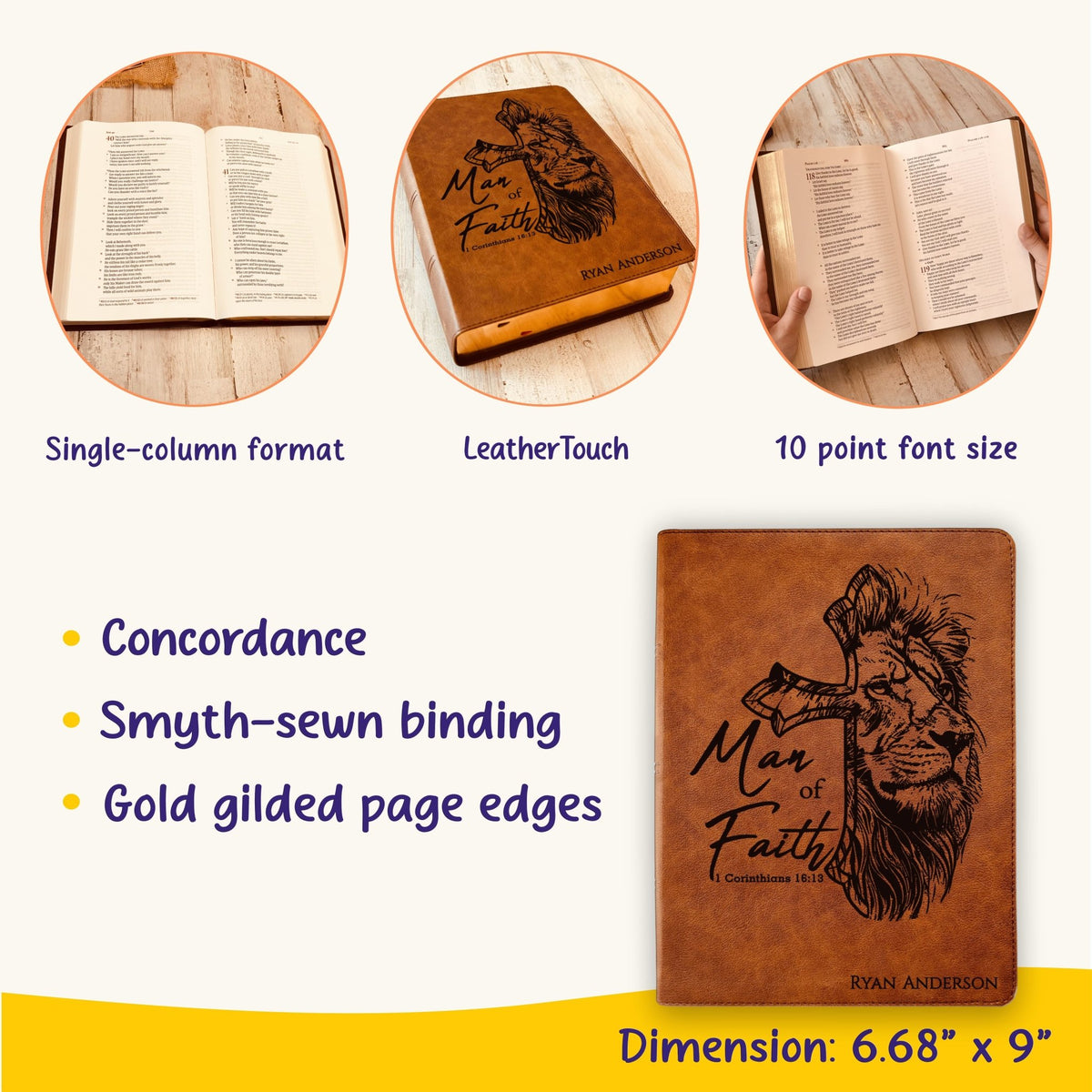 Personalized Bible for Men, CSB Wide - Margin Bible, Customized Bible for Men Name Engraved, Christian Standard Bible, Bibles for men, gifts for men - Religious Books - Aylev