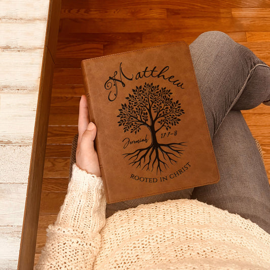 Personalized CSB Wide-Margin Bible, Custom Engraved Name, Rooted in Christ Tree Design, Christian Gift, Bible Gifts for Her, Gifts for Him