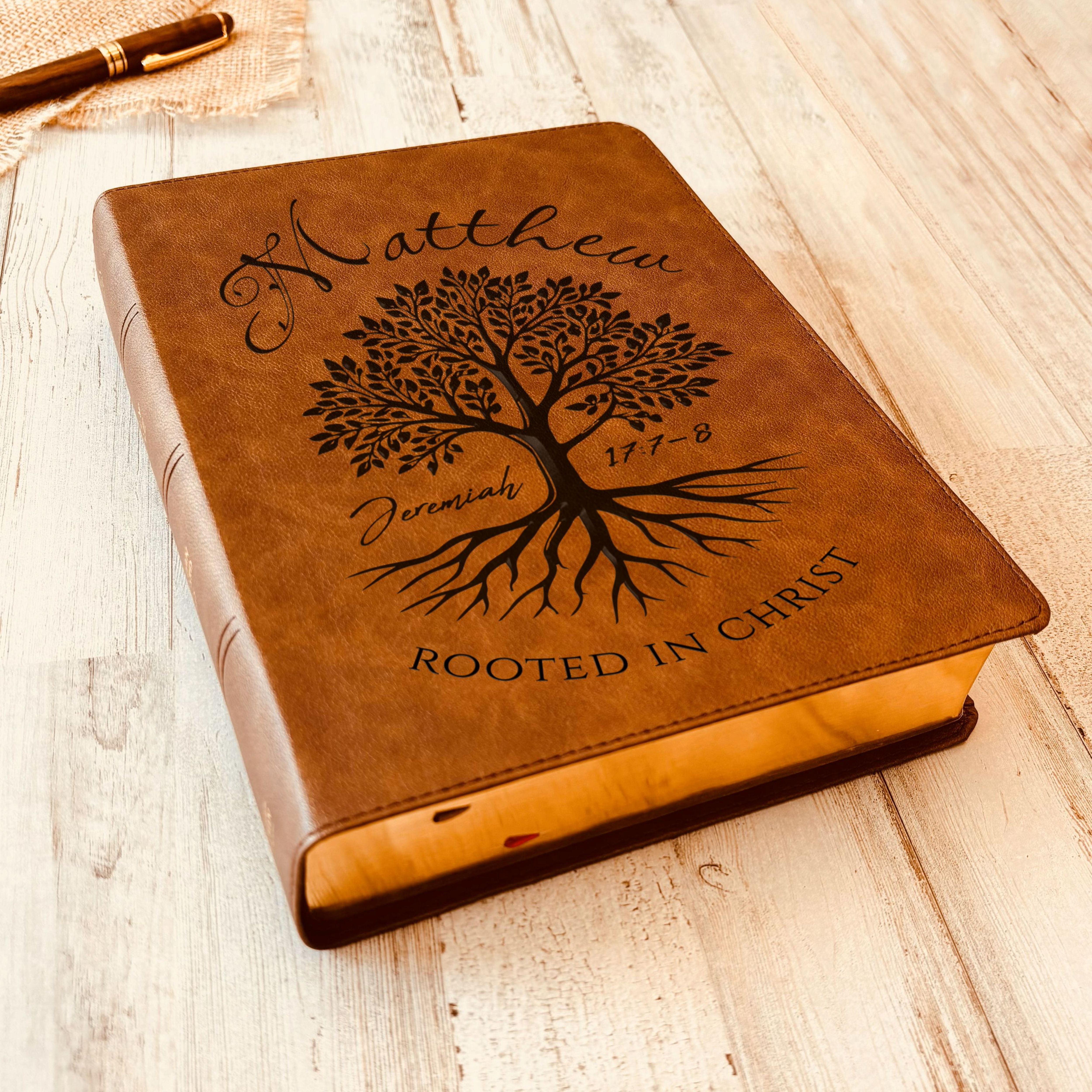 Personalized CSB Wide-Margin Bible, Custom Engraved Name, Rooted in Christ Tree Design, Christian Gift, Bible Gifts for Her, Gifts for Him