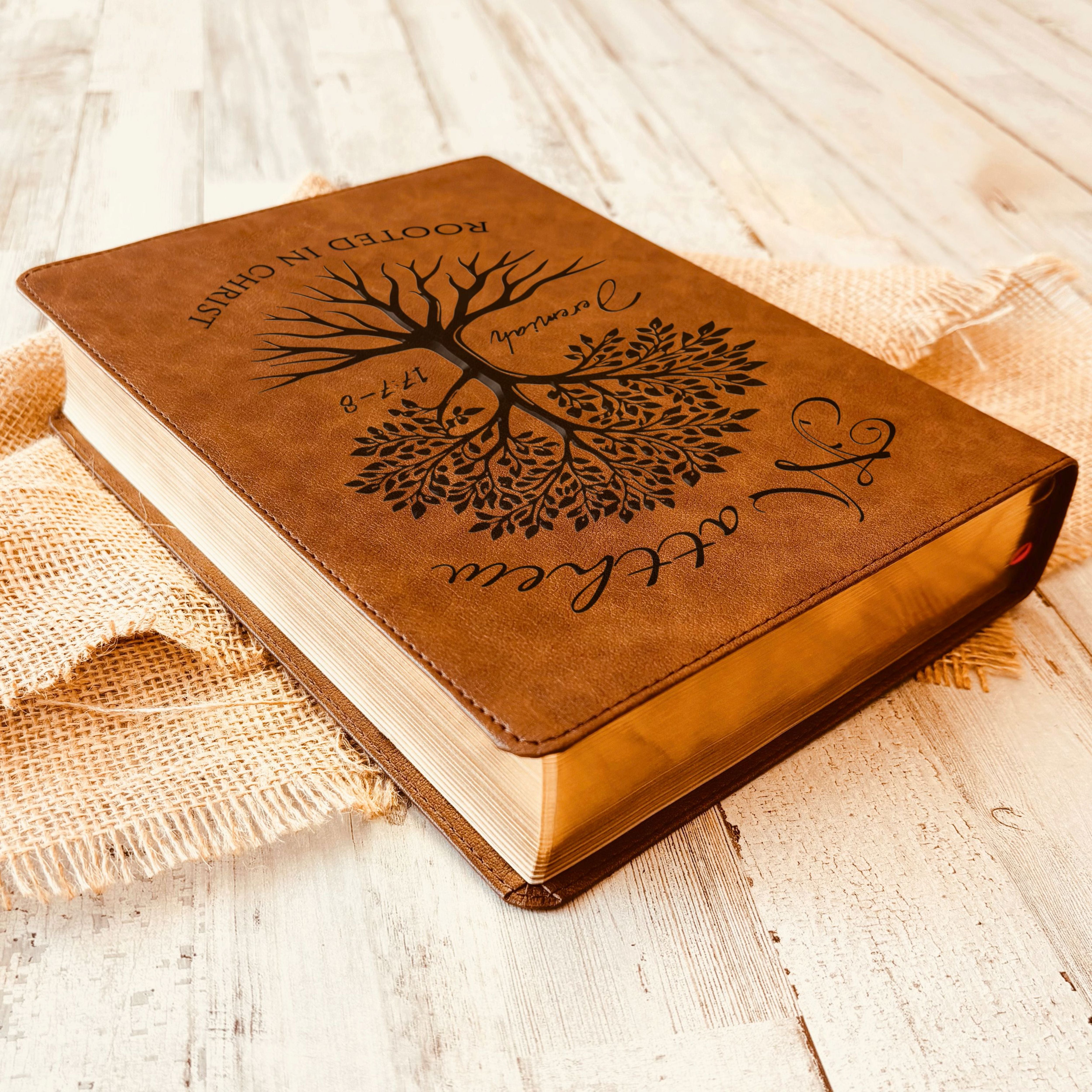 Personalized CSB Wide-Margin Bible, Custom Engraved Name, Rooted in Christ Tree Design, Christian Gift, Bible Gifts for Her, Gifts for Him