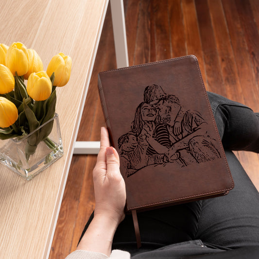 Personalized ESV Wide Margin Reference Bible, Your Photo Engraved Cover, Custom Engraved Bible, Wide-Margins, Baptism Gifts, Christian Gifts