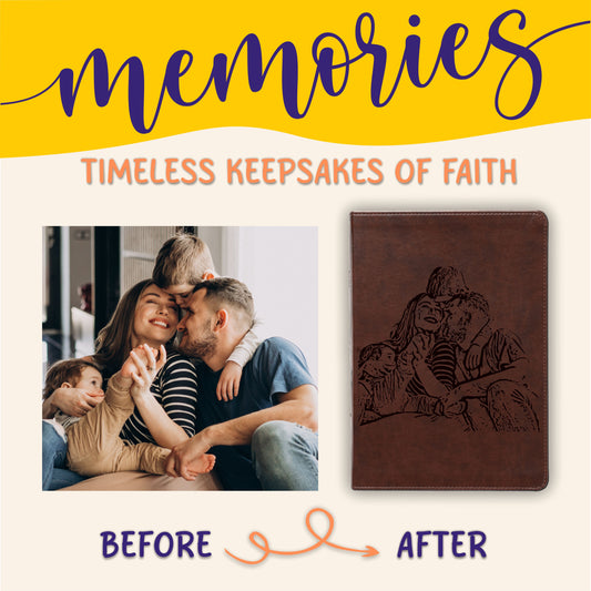 Personalized ESV Wide Margin Reference Bible, Your Photo Engraved Cover, Custom Engraved Bible, Wide-Margins, Baptism Gifts, Christian Gifts