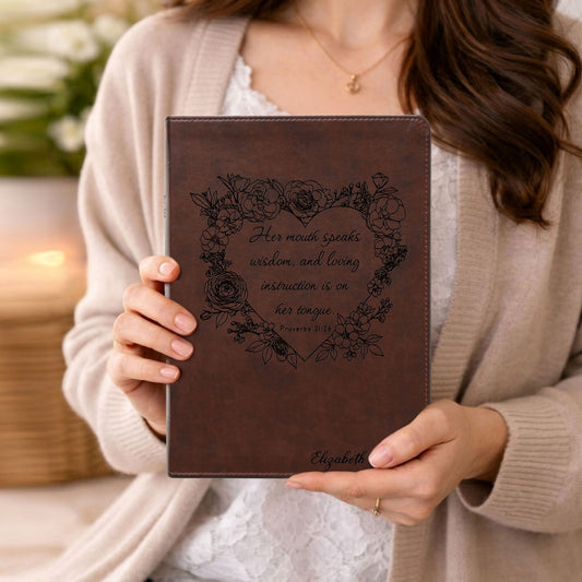 Personalized ESV Family Bible, Wide - Margin Reference, Red Letter, Bible Tabs + Highlighters, Complete Study Set, Wedding & Anniversary Gift - Religious Books - Aylev
