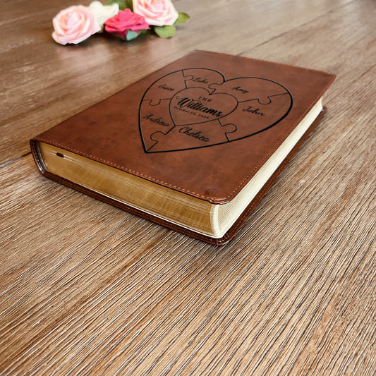 Personalized Family Bible, Custom ESV Wide-Margin Reference Bible, Engraved Bible, Wedding Bible, Christian Gifts, Family Bible for Wedding