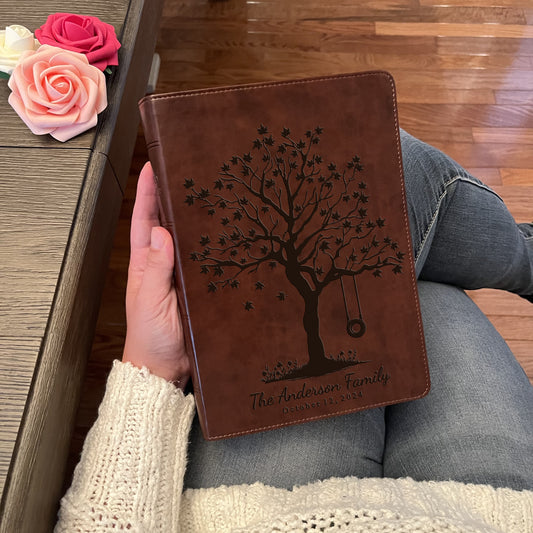 Personalized Family Bible, Custom ESV Family Tree Cross-References Bible, Engraved Bible, Wedding Bible, Christian Gifts Family Tree Bible