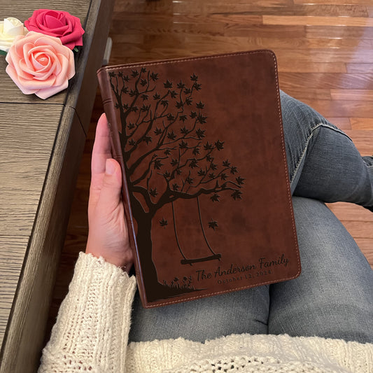 Personalized Family Bible, Custom ESV Family Tree Cross-References Bible, Engraved Bible, Wedding Bible, Christian Gifts Family Tree Bible