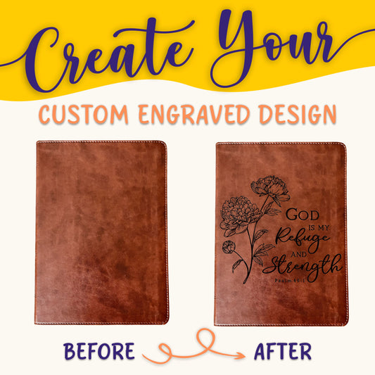 Personalized ESV Bible: Create Your Own Custom Engraved Design with a Designer, Wide-Margin Reference Red Letter English Standard Holy Bible - Aylev