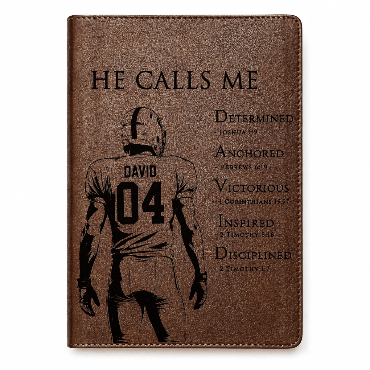 Personalized NLT Large Print Bible, Custom Engraved Acrostic Name with Verse Reference, Christian Sports Gift for Football Players - Religious Books - Aylev