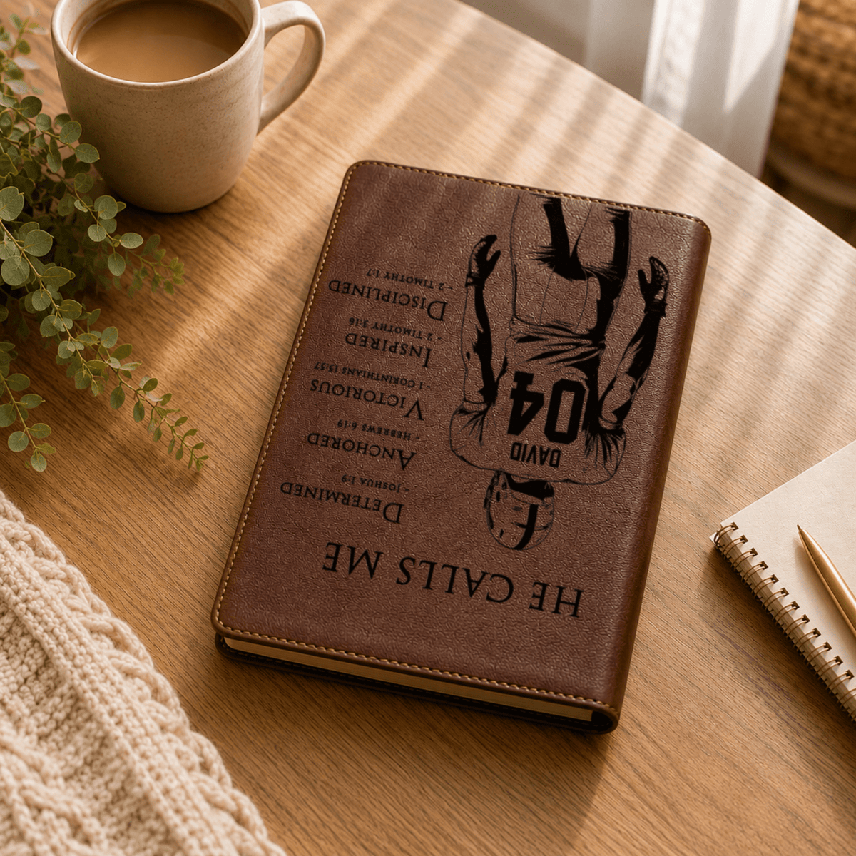 Personalized NLT Large Print Bible, Custom Engraved Acrostic Name with Verse Reference, Christian Sports Gift for Football Players - Religious Books - Aylev