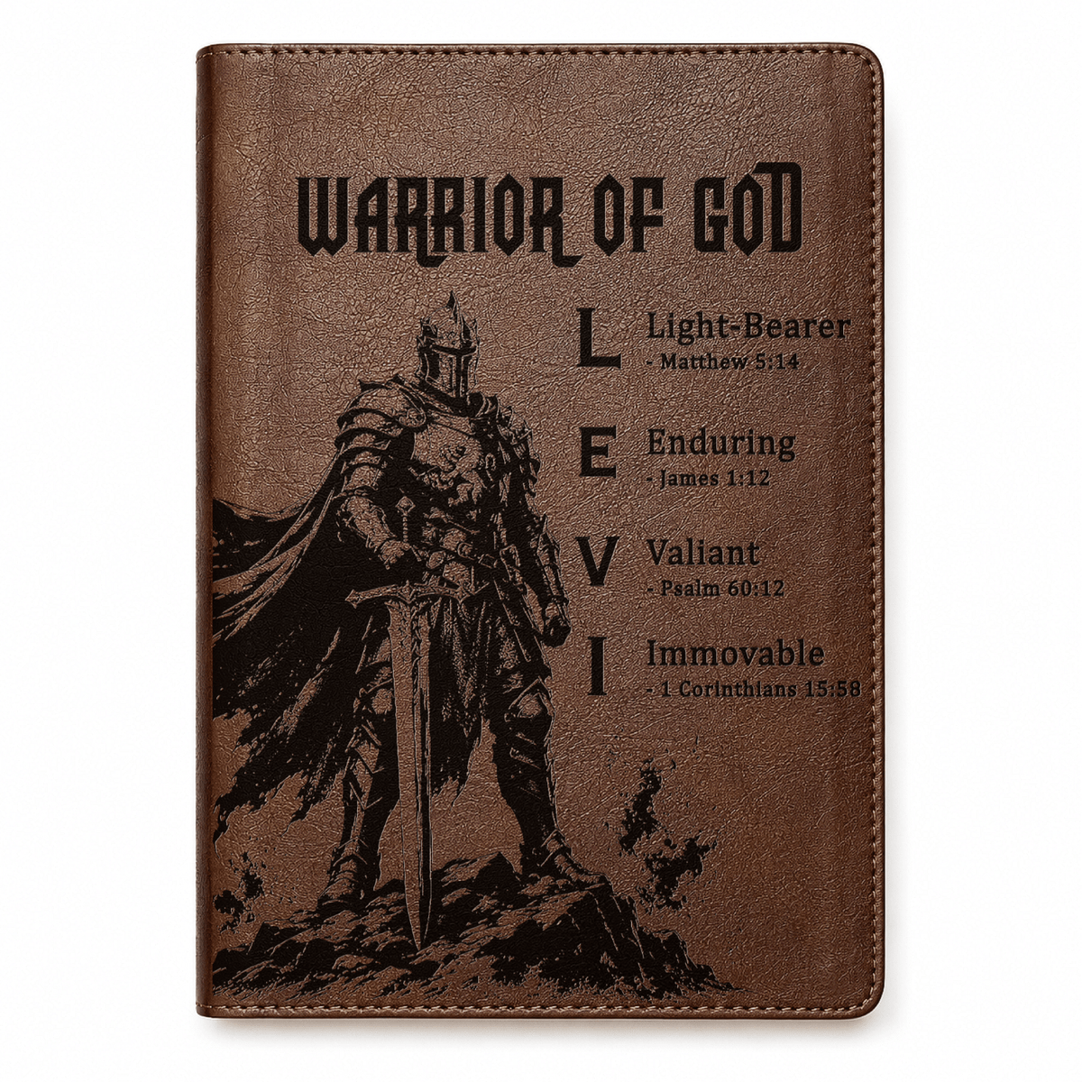 Personalized NLT Large Print Bible, Custom Engraved Acrostic Name with Verse Reference, Warrior of God Design, Gift for Him - Religious Books - Aylev