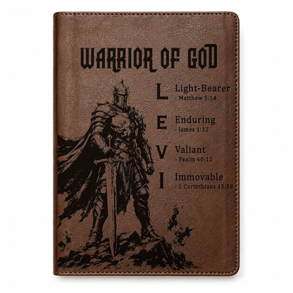 Personalized NLT Large Print Bible, Custom Engraved Acrostic Name with Verse Reference, Warrior of God Design, Gift for Him - Religious Books - Aylev