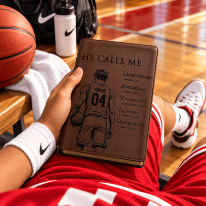 Personalized NLT Large Print Bible, Custom Engraved Acrostic Name with Verse Reference, Christian Sports Gift for Basketball Players - Religious Books - Aylev