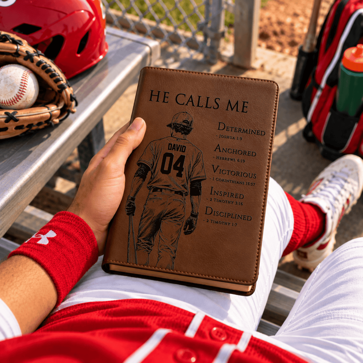 Personalized NLT Large Print Bible, Custom Engraved Acrostic Name with Verse Reference, Christian Sports Gift for Baseball Players - Religious Books - Aylev