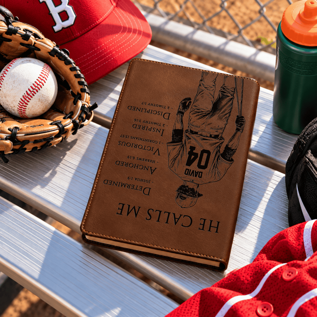 Personalized NLT Large Print Bible, Custom Engraved Acrostic Name with Verse Reference, Christian Sports Gift for Baseball Players - Religious Books - Aylev