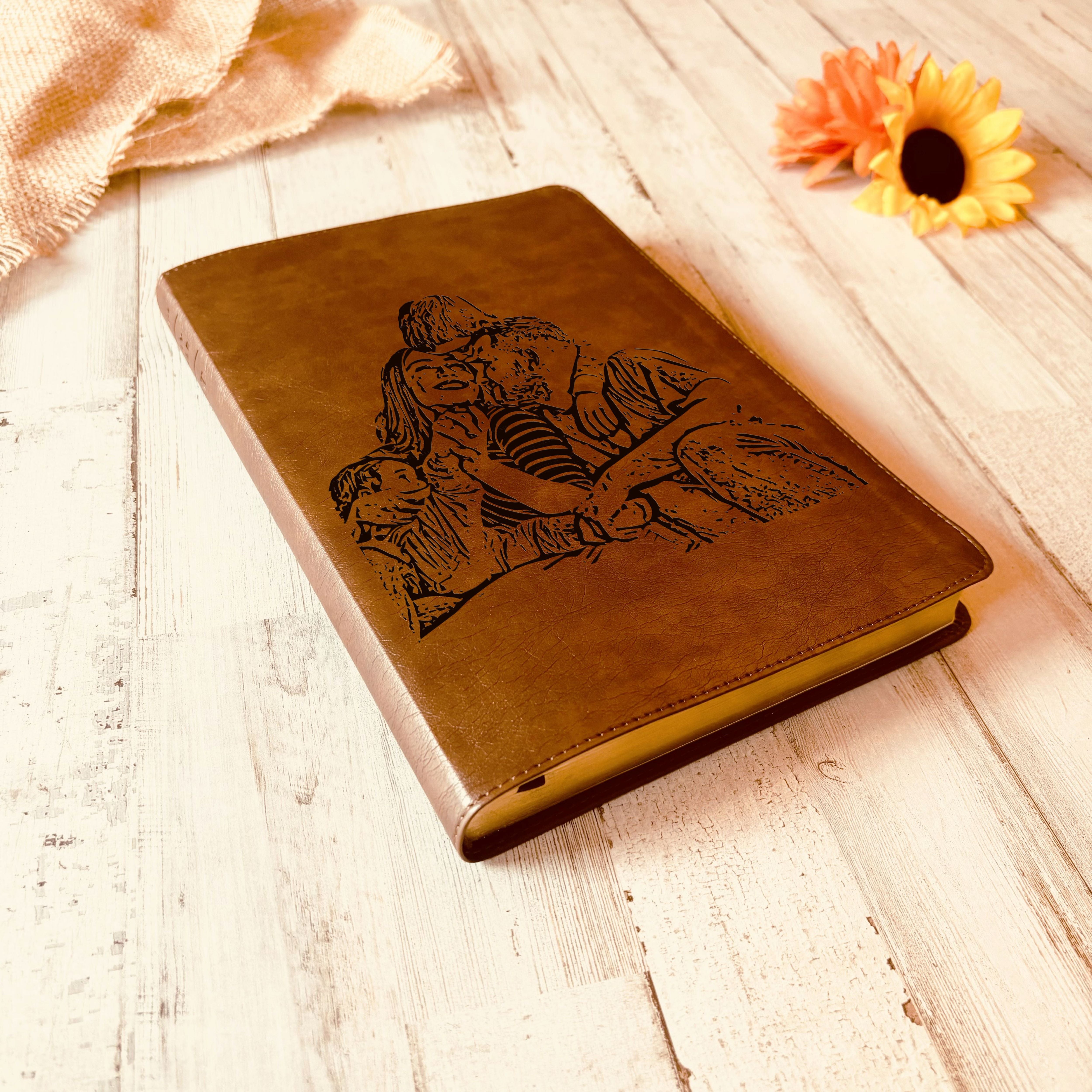 Personalized NLT Large Print Bible – Custom Photo Engraved Cover, Filament-Enabled, Christian Gift for Baptism, Wedding, or Confirmation
