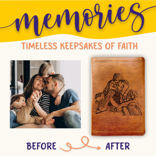 Personalized NLT Large Print Bible – Custom Photo Engraved Cover, Filament-Enabled, Christian Gift for Baptism, Wedding, or Confirmation