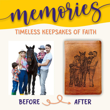 Personalized NLT Large Print Bible – Custom Photo Engraved Cover, Filament - Enabled, Christian Gift for Baptism, Wedding, or Confirmation - Religious Books - Aylev