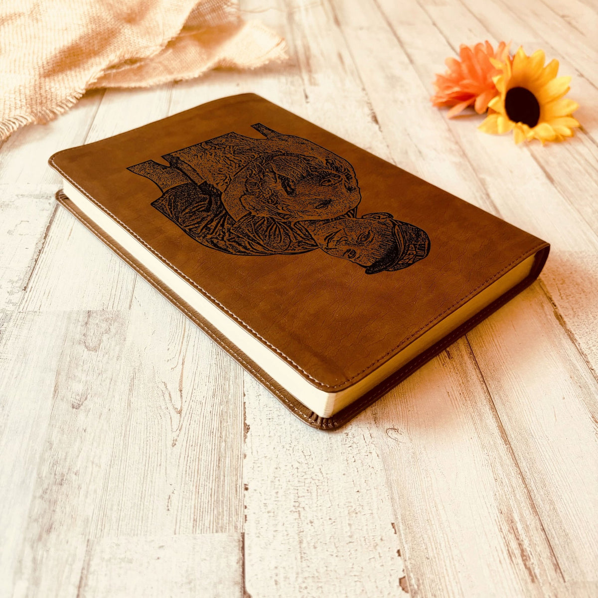Personalized NLT Large Print Bible – Custom Photo Engraved Cover, Filament - Enabled, Christian Gift for Baptism, Wedding, or Confirmation - Religious Books - Aylev