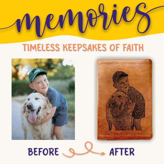 Personalized NLT Large Print Bible, Your Photo Engraved, Custom Bible Gift, Filament Enabled, Christian Gifts, Baptism Gifts, Wedding Gifts