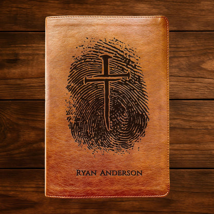 Personalized NLT Bible, Custom Engraved Fingerprints & Cross Bible with Name, NLT Large Print Bible, Gift for Baptism, Wedding, Confirmation - Religious Books - Aylev