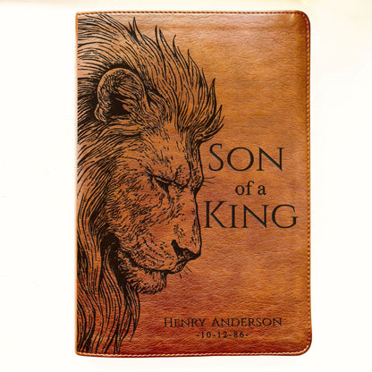 Personalized NLT Large Print Bible, Son of a King Lion Design, Custom Engraved Name, Christian Gift, Baptism Gift, Bible Gift for Him - Religious Books - Aylev